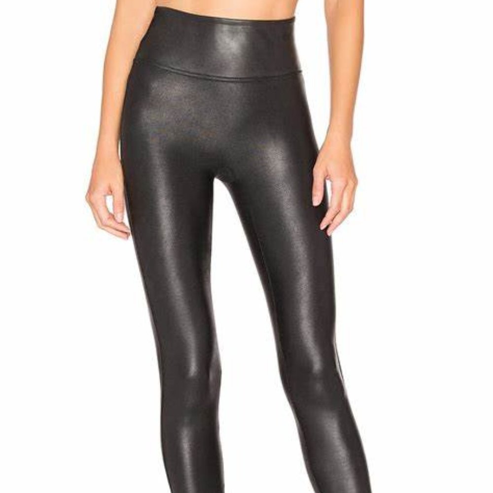 Spanx Black faux leather leggings. New With Tags. Size XLarge